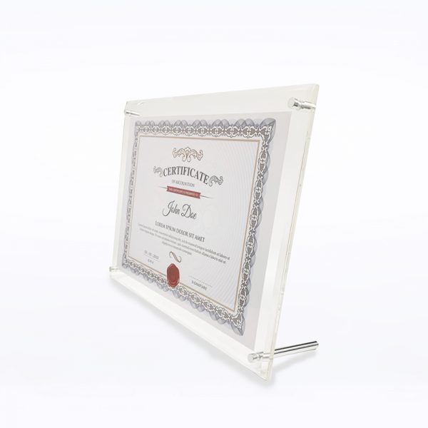 Acrylic Frame w/ Spacer - A4 Size | Botak Sign Pte Ltd