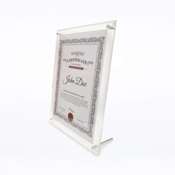 Acrylic Frame w/ Spacer A4 Size Botak Sign Pte Ltd